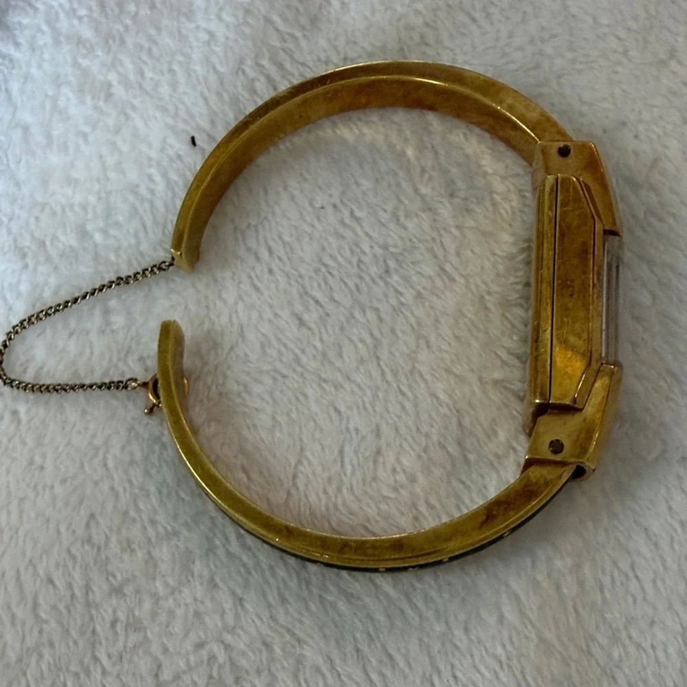 Rovano Gold Watch set in Green Starry Gold Bangle